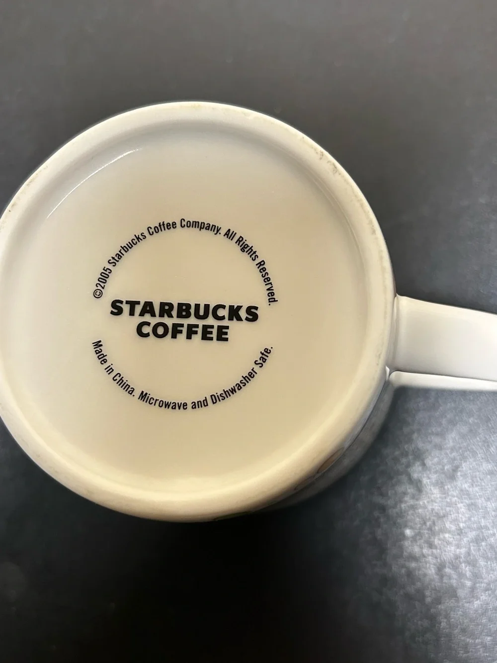 Starbucks White Ceramic Mug with Green, Yellow, Blue, Pink Dot Pattern Vintage